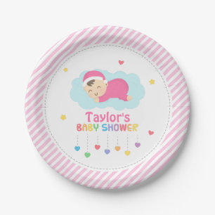 Süße Schlafende Baby Mädchen Shower Party Dekorati Pappteller