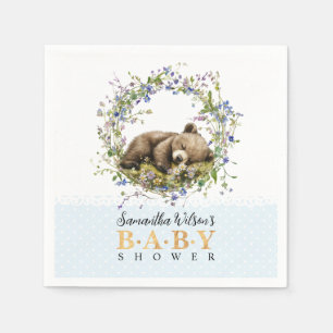 Süße schlafende Babybär-Babyparty Servietten