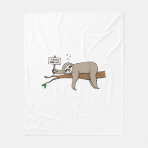 Süße schlafende Faultier T-Shirt Lustige faule müd Fleecedecke