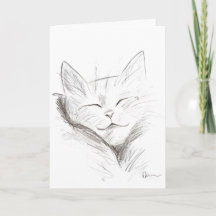 Süße schlafende Katze Grußkarte