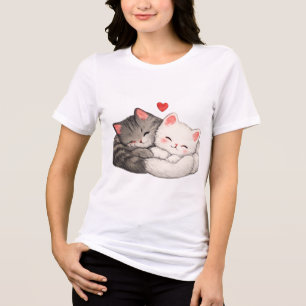 Süße schlafende Katzen Tri-Blend Shirt