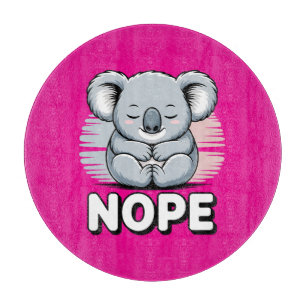 Süße schlafende Koala “Nope” lustige Cartoon Schneidebrett