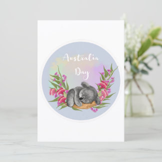 Süße schlafende Koala-Wasserfarbe Australia Day Gr Einladung
