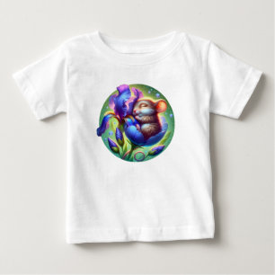 Süße schlafende Maus Baby-Tier Baby T-shirt