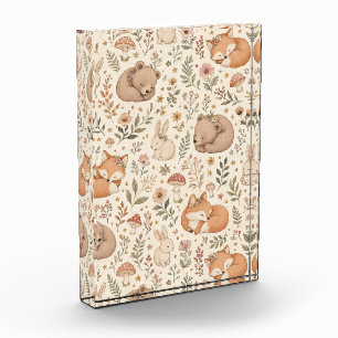 Süße schlafende Waldtiere Boho-Muster (Fuchs, Fotoblock