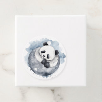Süße schlafende Wasserfarben-Panda Geschenkanhänger