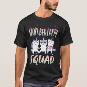 Süße Schlafparty-Truppe 3 Einhorn Katzen T-Shirt