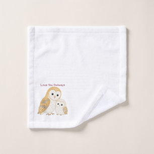 Süße Schleiereulen-Waschhandschuh Badhandtuch Set