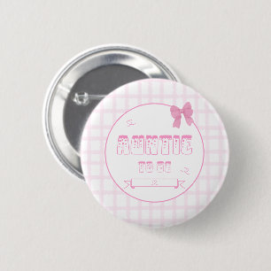 Süße Schleife Pastellrosa Gingham Tante-Button Button