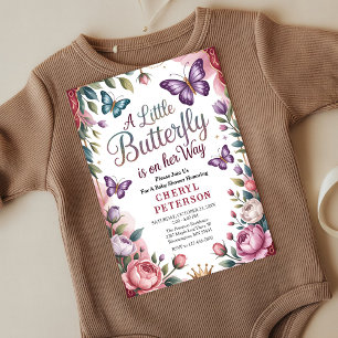 Süße Schmetterlings-Baby-Party Einladung