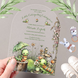Süße Schmetterlingsgarten-Baby-Party-Einladung Acryleinladungen