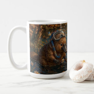 Süße Schnabeltier-Flussforscher saubere Gewässer Kaffeetasse
