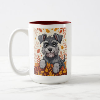 Süße Schnauzer-Hundliebhaber-Tasse Zweifarbige Tasse