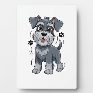 Süße Schnauzer-Welpen-Illustration mit großen Auge Fotoplatte