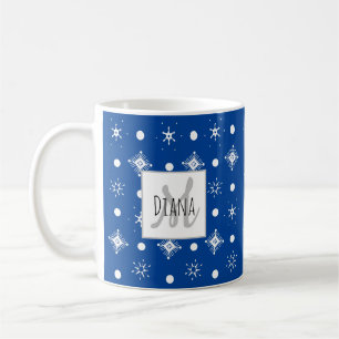 Süße Schneeflocken Name Monogramm Initial Weihnach Kaffeetasse