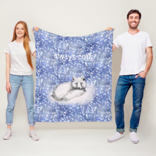 süße Schneefuchs-Winterdecke Fleecedecke