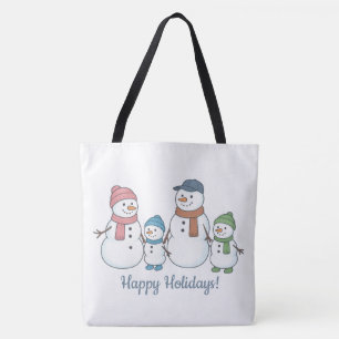 Süße Schneemann-Familie-Tasche Tasche