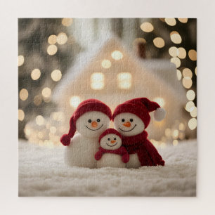 Süße Schneemann-Familie Winter Weihnachten