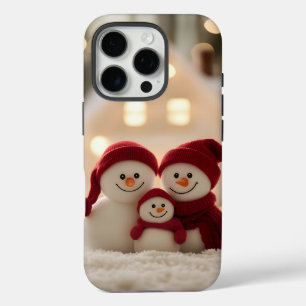 Süße Schneemann-Familie Winter Weihnachten iPhone 16 Pro Hülle
