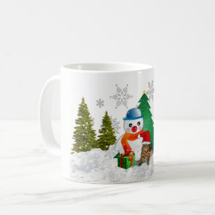 Süße Schneemann- und Weihnachtsbaum-Kaffeetasse Kaffeetasse