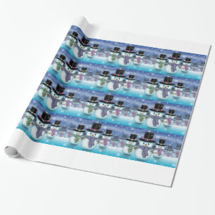 Süße Schneemänner Geschenkpapier