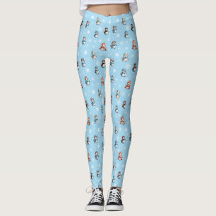 Süße Schneemänner und Schneeflocken Weihnachtsmust Leggings