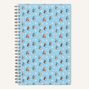 Süße Schneemänner und Schneeflocken Weihnachtsmust Notizbuch