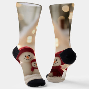 Süße Schneemannfamilie Winter Weihnachten Socken