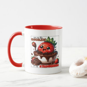 Süße Schokoladen-Erdbeer-Wortkunst  Tasse