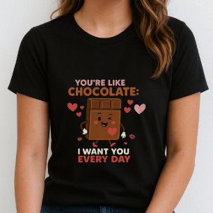 Süße Schokoladen-Liebes-Bar-T-Shirt; Ich will dich T-Shirt
