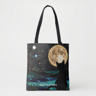 Süße schöne farbenfrohe Mosaik-Schwarze Katze Tasche