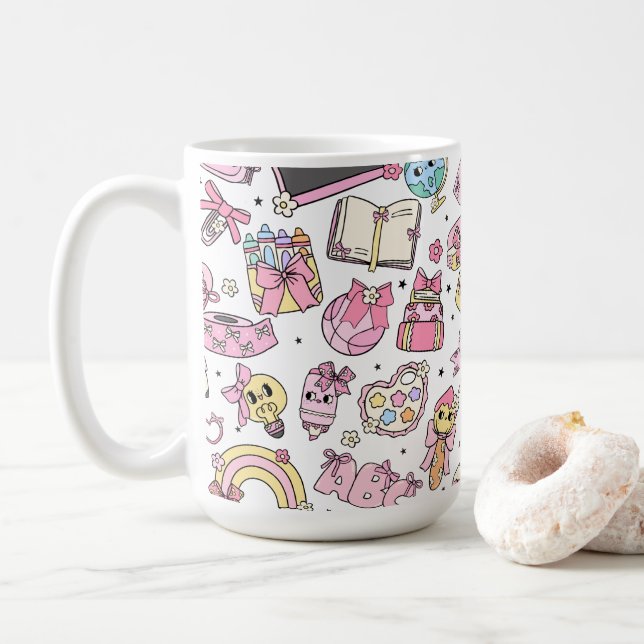 Süße schulische Tasse für Kaffee oder Tee (Mit Donut)
