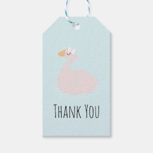 Süße Schwan Mädchen Rosa Geburtstag Dankeschön Geschenkanhänger
