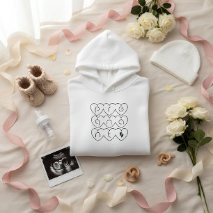 Süße schwangere Hoodie mit Herz-Buchstaben Mama-i