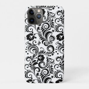 Süße schwarz-weiße Blumengestaltung im Hintergrund Case-Mate iPhone Hülle