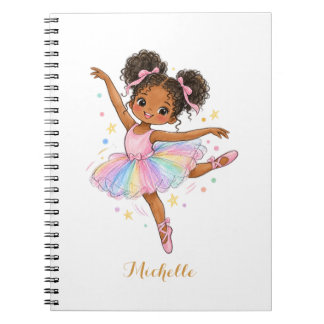 Süße schwarze Ballerina personalisierter Name Notizblock