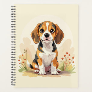 Süße schwarze braune und weiße dreifarbige Beagle- Planer