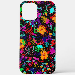 Süße schwarze bunte abstrakte Blumen Case-Mate iPhone Hülle