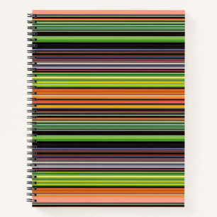Süße schwarze bunte Streifen Notizbuch