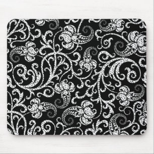 Süße schwarze Dalmatiner-Blumen-Hintergrundgestalt Mousepad