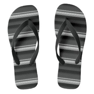 Süße schwarze graue Streifen Flip Flops