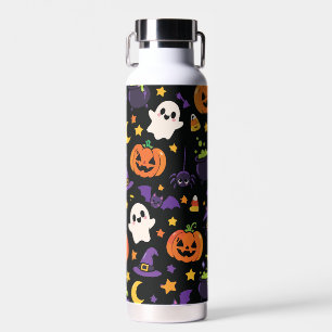 Süße schwarze Halloween-Hexenkatze Geist Kürbis Trinkflasche