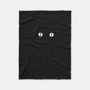 Süße schwarze Halloween-Katze mit Schnurrhaaren Gl Fleecedecke