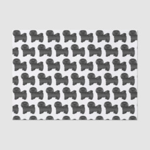 Süße schwarze Havanese Zeichentrick-Hund-Muster Seidenpapier