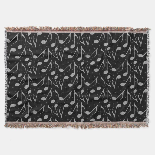 Süße schwarze Houndstooth Chic Noten Decke (Vorderseite)