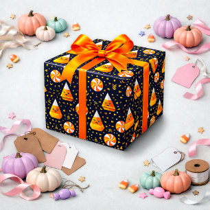 Süße schwarze illustrierte Candy Corn Geschenkpapier