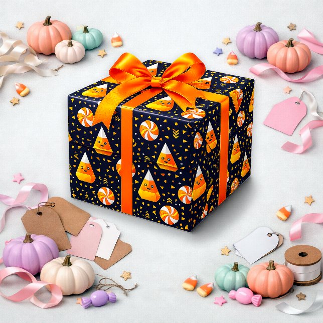 Süße schwarze illustrierte Candy Corn Geschenkpapier (Von Creator hochgeladen)