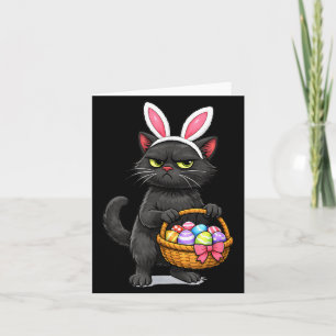 Süße schwarze Katze als Osterhase verkleidet, lust Karte
