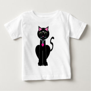 Süße schwarze Katze Baby T-shirt