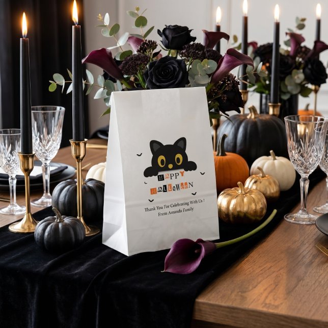 Süße schwarze Katze Halloween Geschenktütchen (Von Creator hochgeladen)